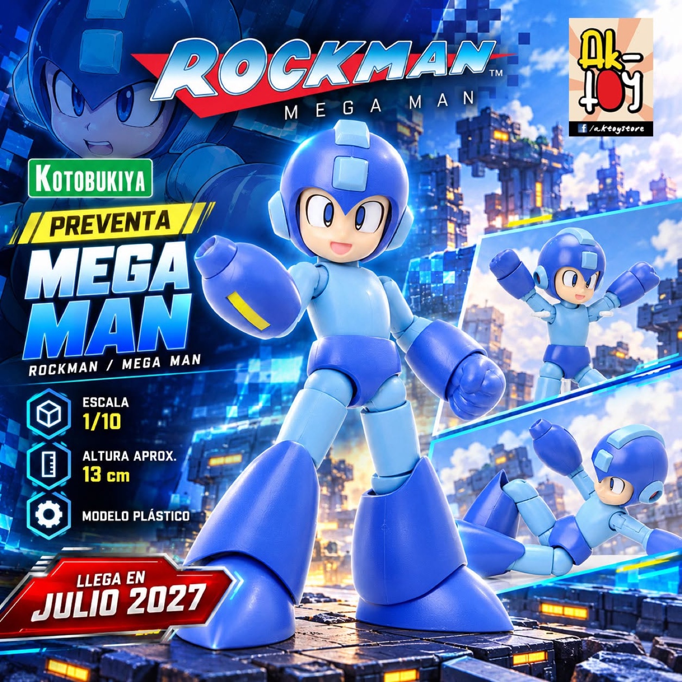 Figura Mega Man a escala presentada por AkToyStore